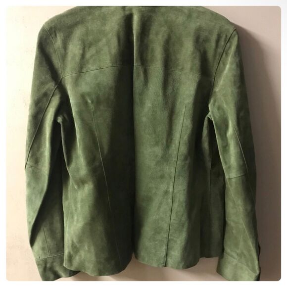 Classiques Entiér Light Olive Green Suede Leather Jacket - Picture 3 of 4